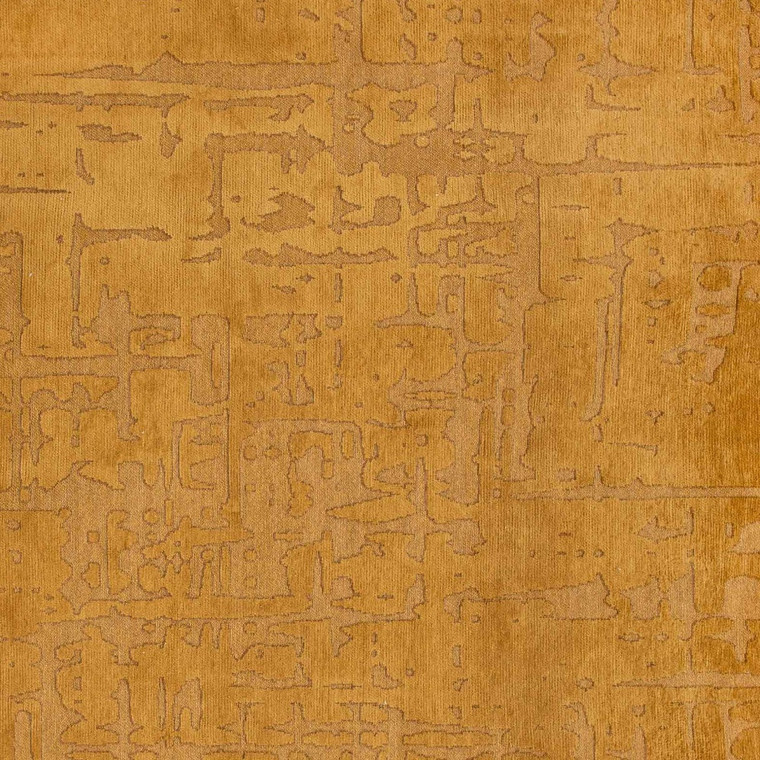 5' Yellow Round Abstract Non Skid Area Rug