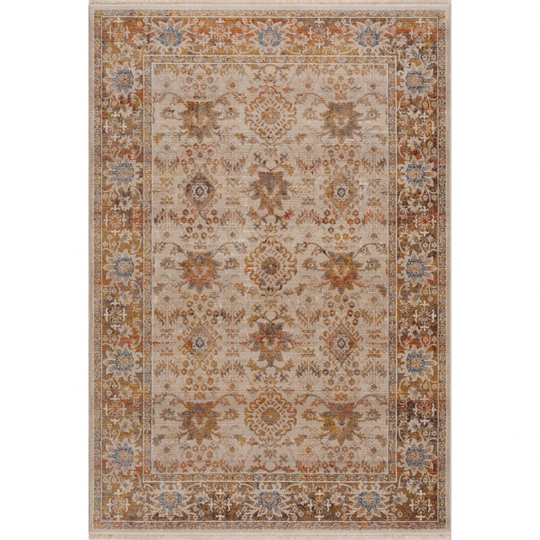 8' X 10' Ivory Oriental Area Rug