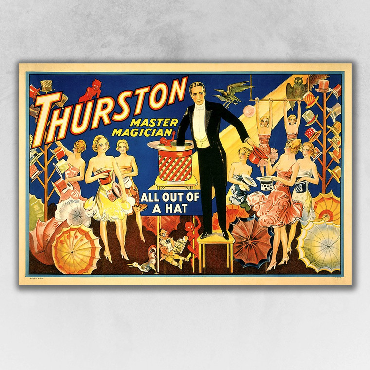 36" X 54" Thurston Out Of A Hat Vintage Magic Poster Wall Art - 808230035225