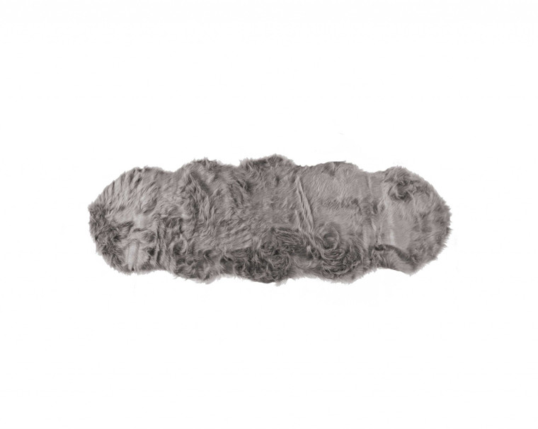 6' Gray Shag Area Rug