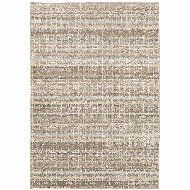 2' X 3' Ivory And Gray Abstract Area Rug