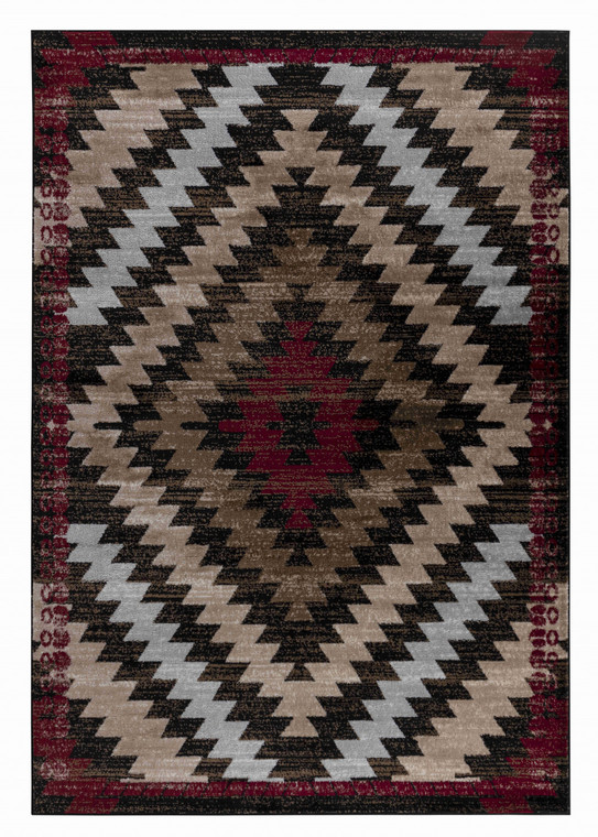 4' X 6' Brown Geometric Area Rug