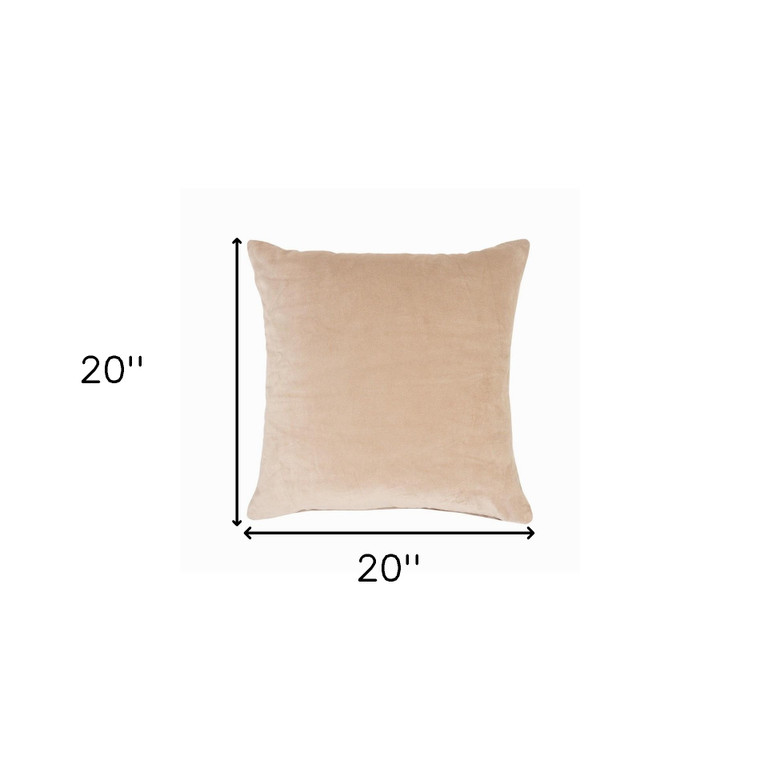 20" Taupe Throw Pillow