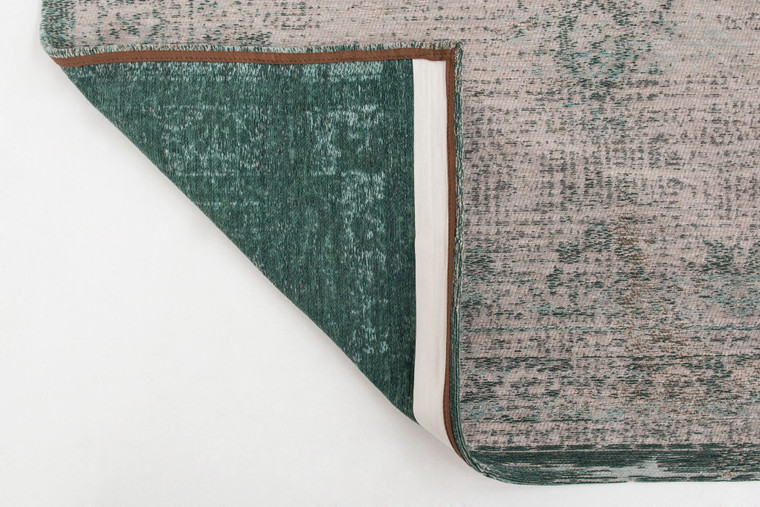 8' X 11' Gray and Green Medallion Non Skid Area Rug 100% PET