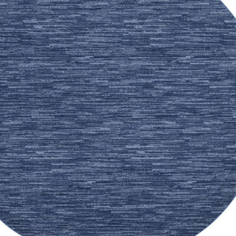 10' Navy Blue And Denim Blue Round Indoor Outdoor Area Rug