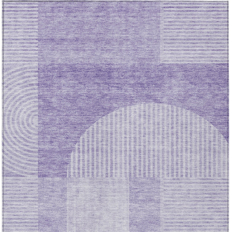 3' X 5' Lavender And Purple Geometric Washable Indoor Outdoor Area Rug - Lavender, Purple