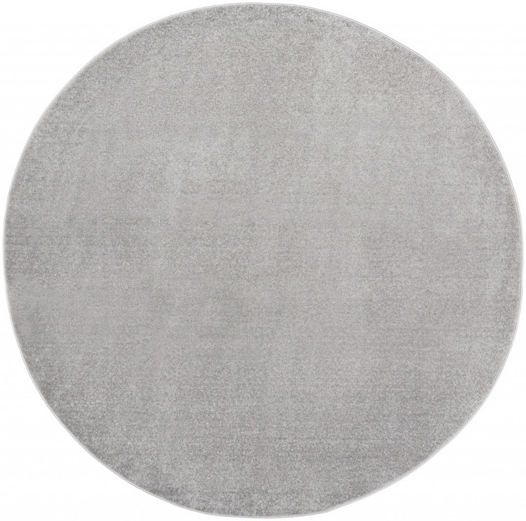 8' X 8' Gray Round Indoor Outdoor Area Rug