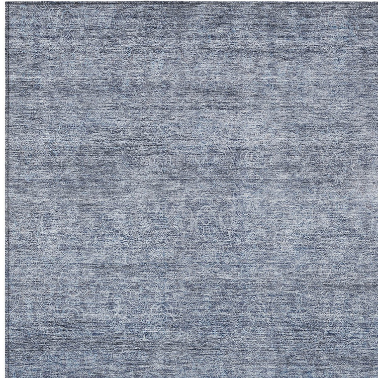 5' X 8' Sky Blue And Ivory Abstract Washable Indoor Outdoor Area Rug - 880016686258