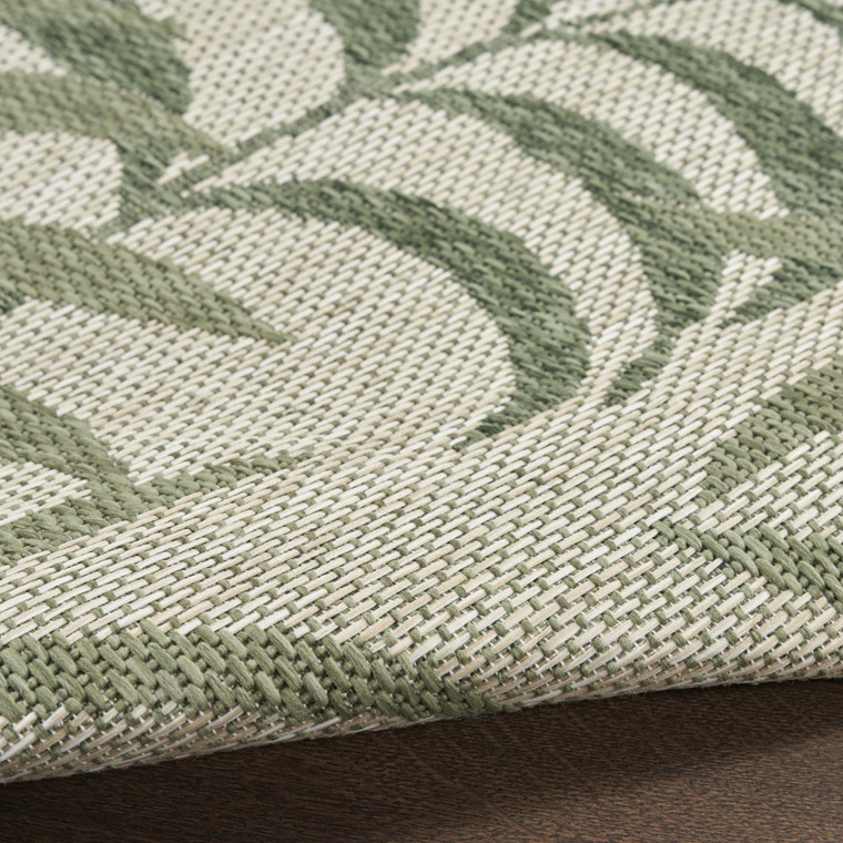 4' X 6' Ivory And Green Palm Leaf Indoor Outdoor Area Rug - Ivory, Green