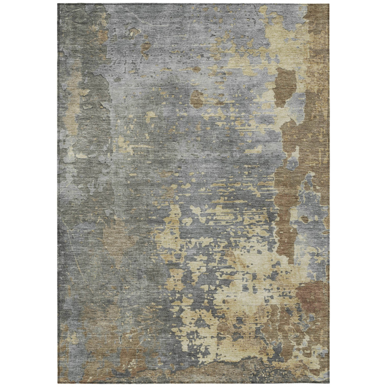 5' X 8' Taupe Gray And Beige Abstract Washable Indoor Outdoor Area Rug - Taupe, Gray, Beige
