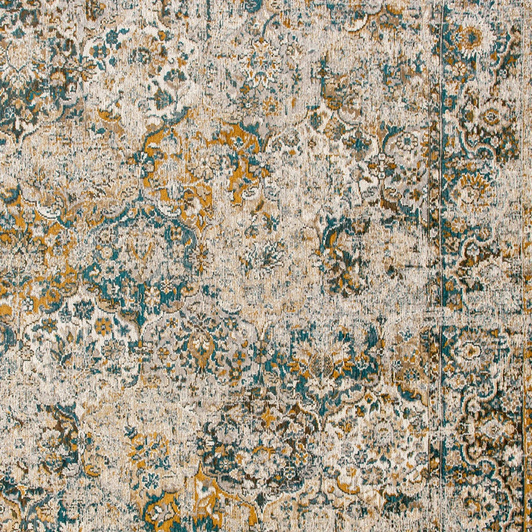 8' X 11' Blue and Green Abstract Non Skid Area Rug 100% PET