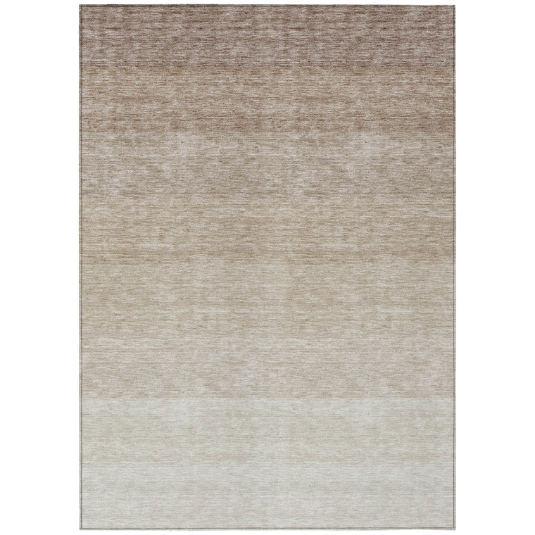 5' X 8' Beige And Ivory Ombre Washable Indoor Outdoor Area Rug
