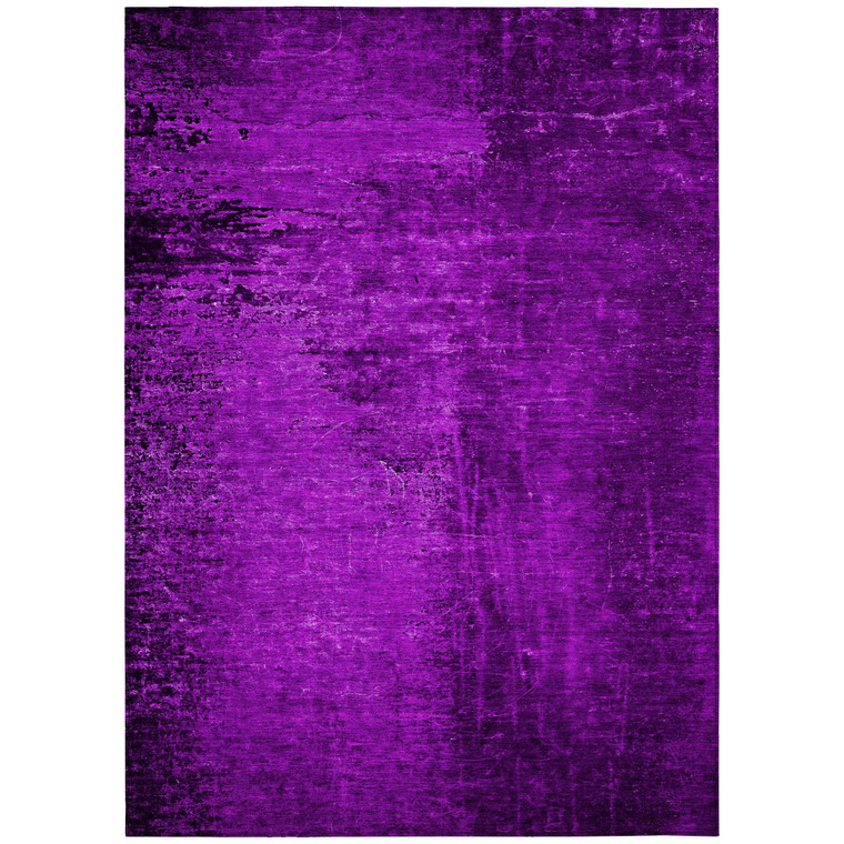 3' X 5' Purple Abstract Washable Non Skid Indoor Outdoor Area Rug Transitional Style - Purple Color