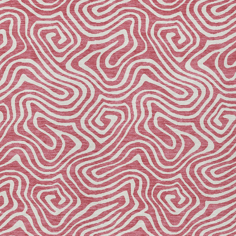 5' X 8' Blush And Ivory Abstract Washable Indoor Outdoor Area Rug - 880016874341