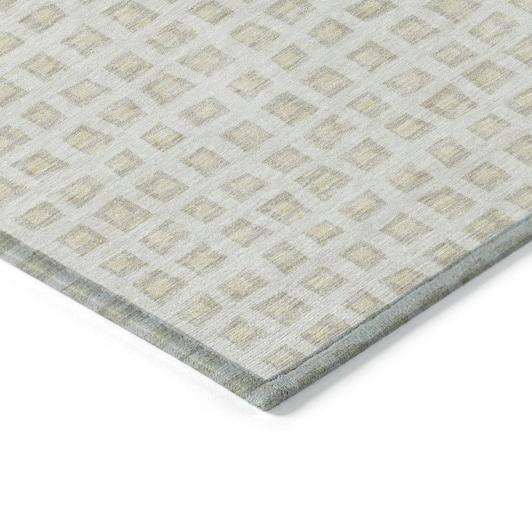 5' X 8' Ivory And Beige Geometric Washable Indoor Outdoor Area Rug Transitional Style - Ivory, Beige Color