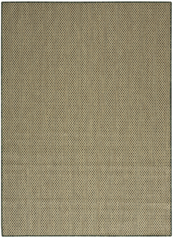 6' X 9' Green And Taupe Geometric Indoor Outdoor Area Rug