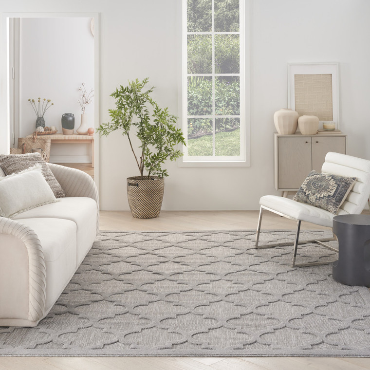 7' X 10' Gray Geometric Flatweave Area Rug - 606114711094