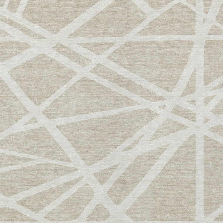 5' X 8' Beige And Ivory Geometric Washable Indoor Outdoor Area Rug Transitional Style - Beige, Ivory Color