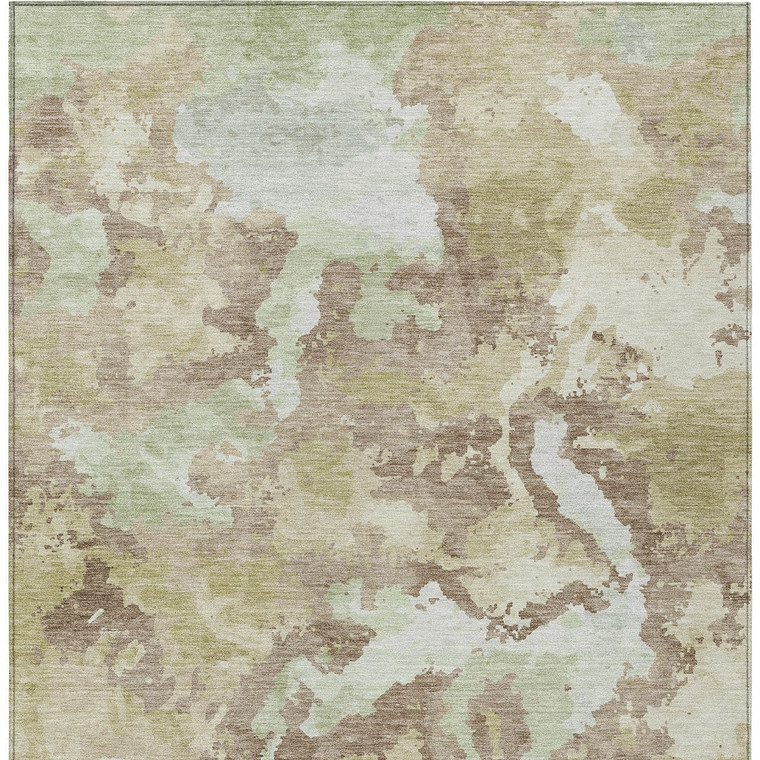 3' X 5' Taupe And Ivory Abstract Washable Indoor Outdoor Area Rug - 880016464979