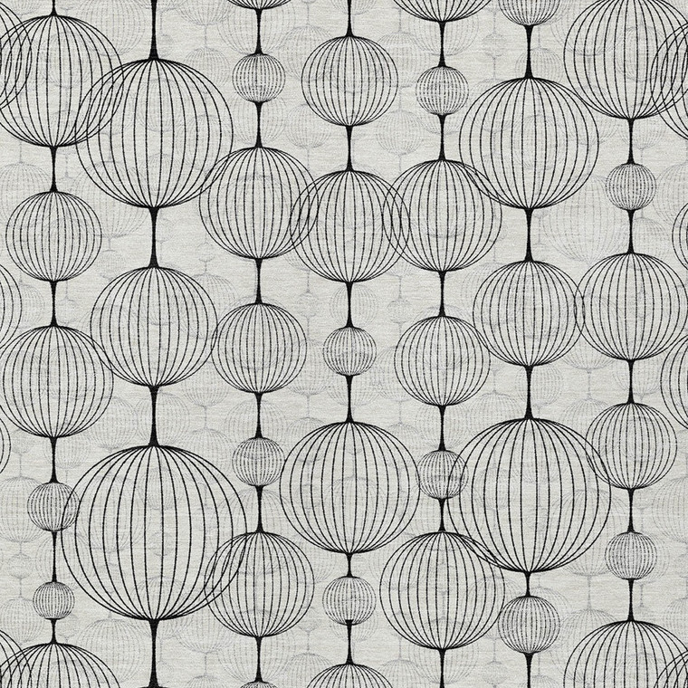 5' X 8' Graphite Gray And Silver Geometric Washable Indoor Outdoor Area Rug - Graphite, Gray, Silver