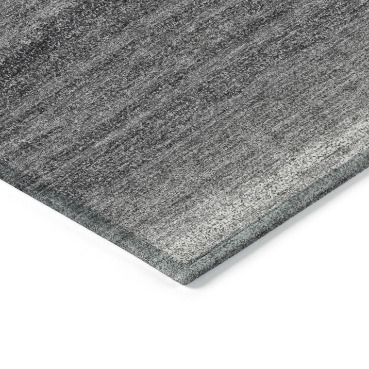5' X 8' Gray And Charcoal Abstract Washable Indoor Outdoor Area Rug - Gray, Charcoal
