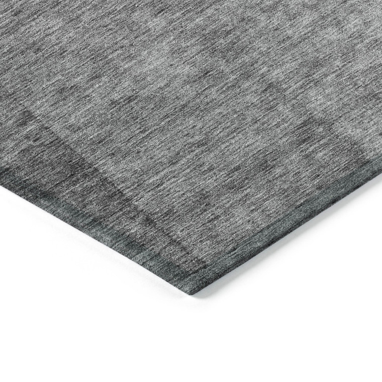 5' X 8' Gray Silver And Charcoal Ombre Washable Indoor Outdoor Area Rug