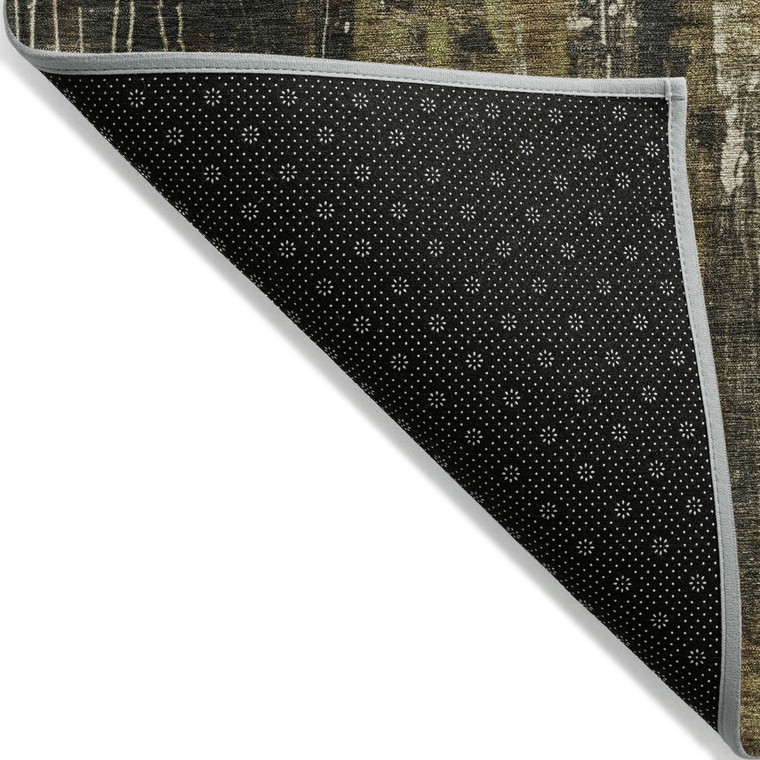 5' X 8' Beige And Taupe Abstract Washable Indoor Outdoor Area Rug - 880016827583