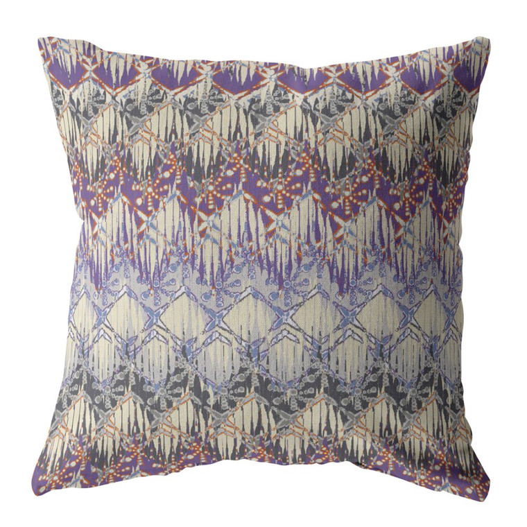 20” Magenta Cream Hatch Decorative Suede Throw Pillow