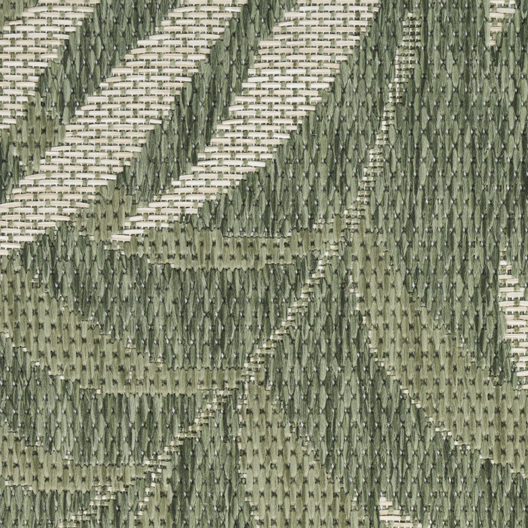 6' X 9' Green And Ivory Palm Leaf Indoor Outdoor Area Rug