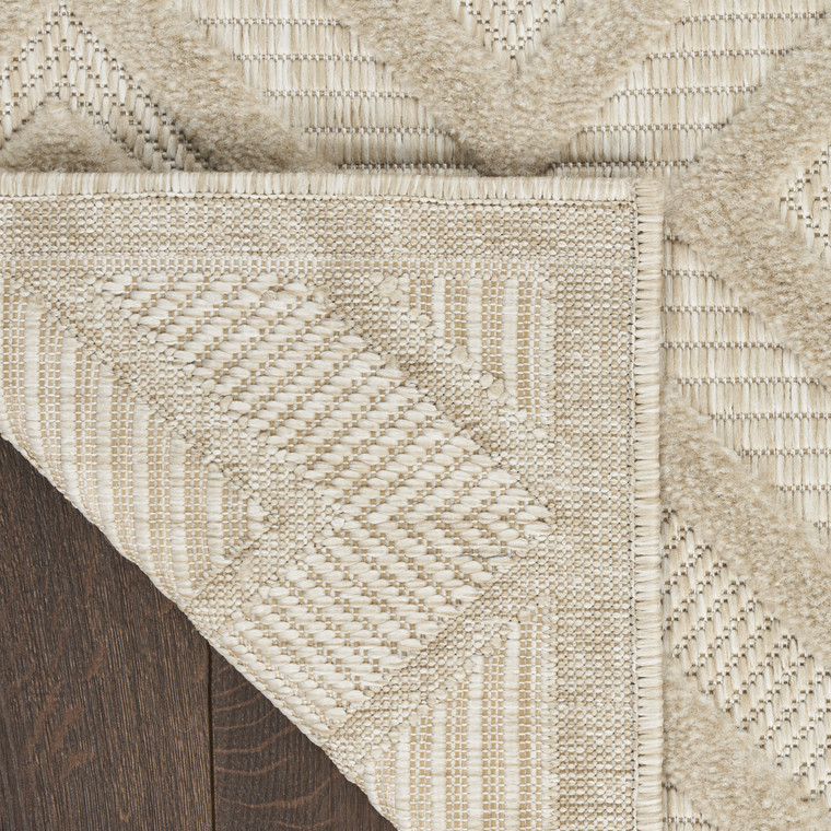 2' X 4' Cream And Beige Geometric Indoor Outdoor Area Rug