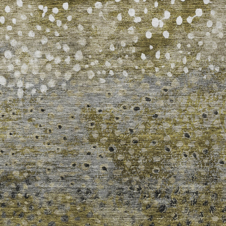 3' X 5' Brown Gray And Ivory Abstract Washable Indoor Outdoor Area Rug