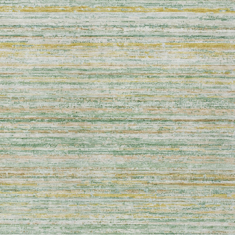 3' X 5' Mint Green Striped Washable Indoor Outdoor Area Rug
