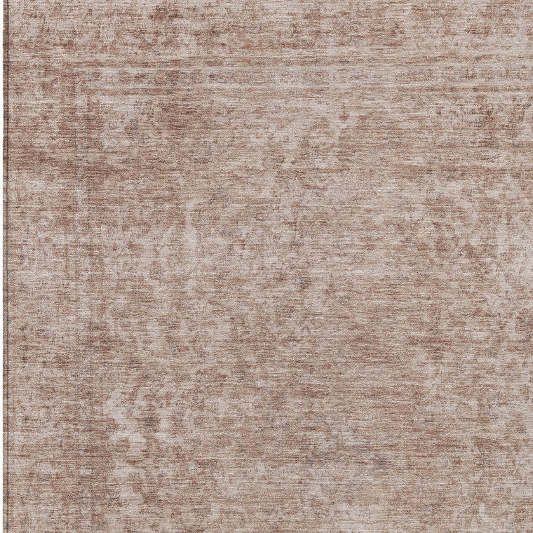 3' X 5' Copper And Beige Abstract Washable Indoor Outdoor Area Rug - Copper, Beige