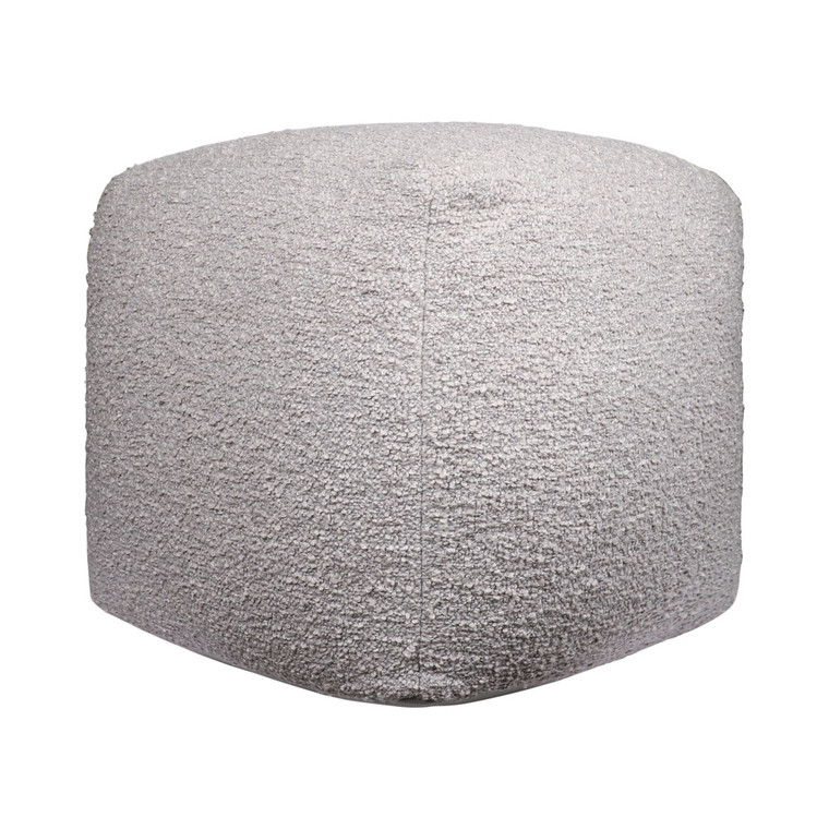 18" Gray Polyester Cube Outdoor Pouf Ottoman