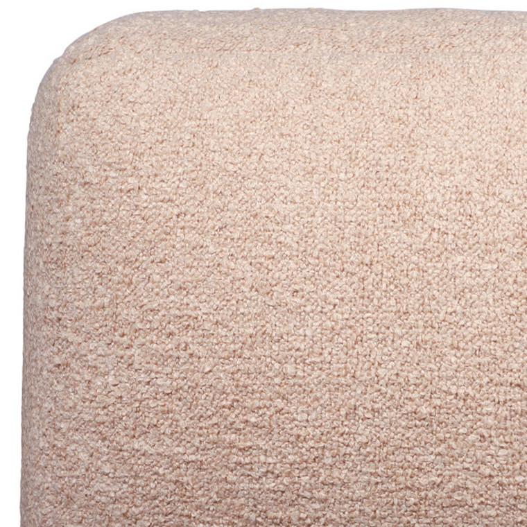 18" Taupe Polyester Cube Outdoor Pouf Ottoman