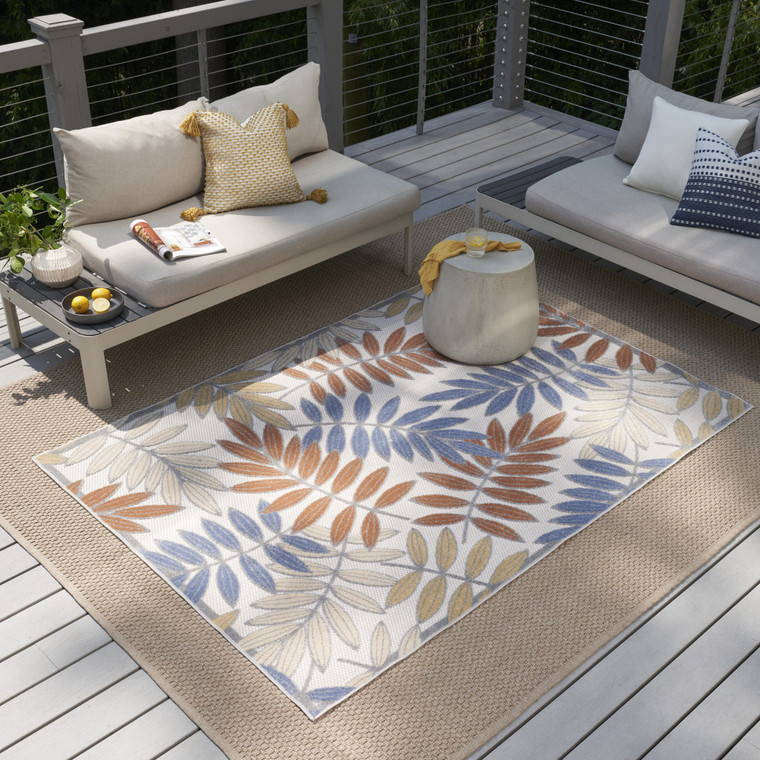 4' X 6' Blue Indoor Outdoor Area Rug - Blue