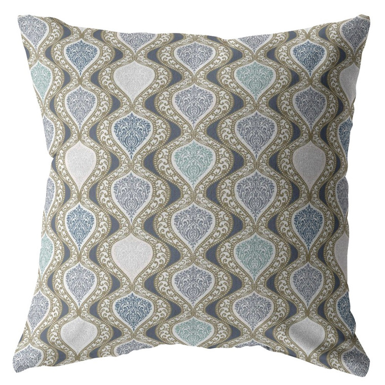 20” Gray Ogee Indoor Outdoor Throw Pillow
