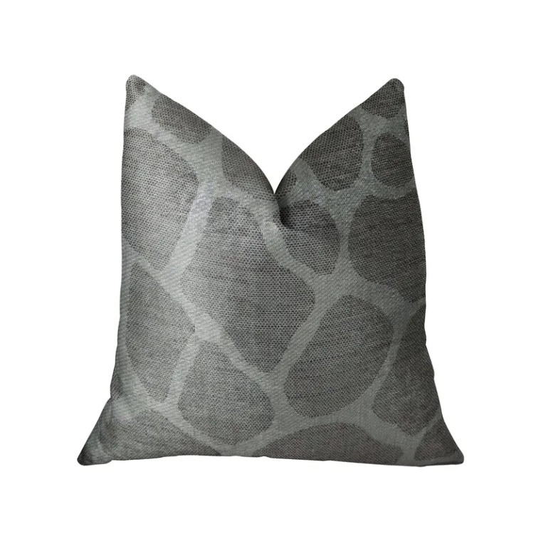 Plutus Soft Giraffe Gray and White Handmade Luxury Pillow