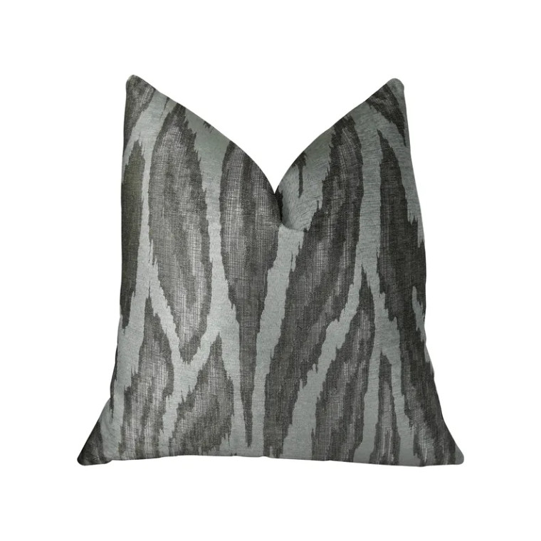 Plutus Agate River Gray Silver Ivory Handmade Luxury Pillow