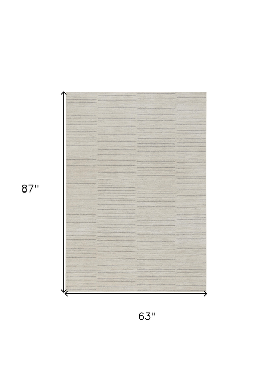 5' X 7' Gray And Ivory Abstract Area Rug
