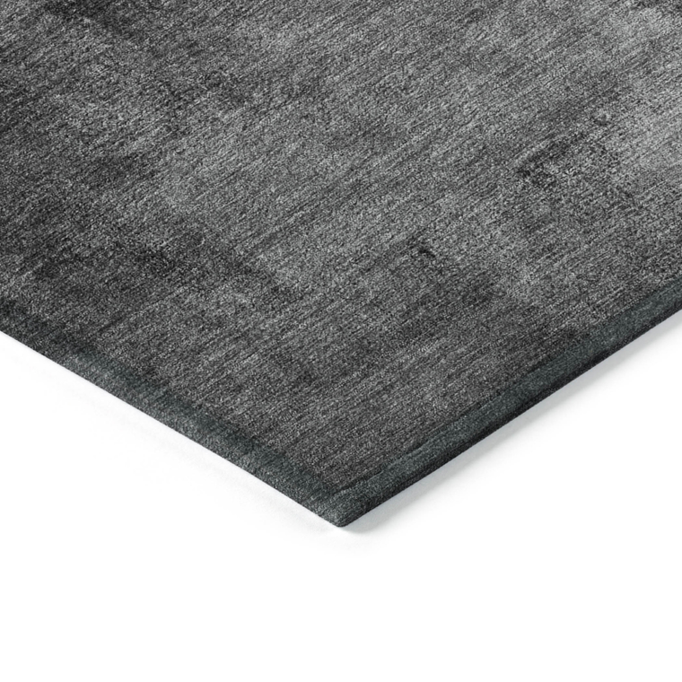 8' X 10' Gray Silver And Charcoal Abstract Washable Indoor Outdoor Area Rug