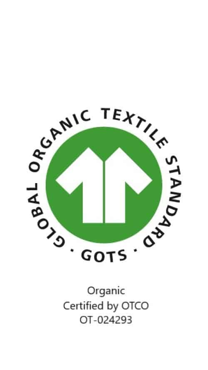 100% GOTS Organic Cotton Pillow w/zip