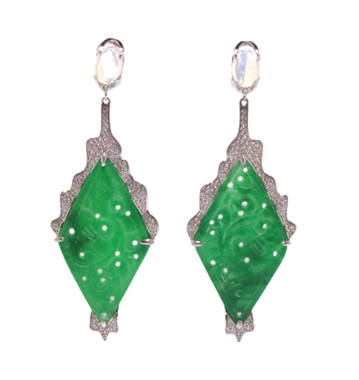 Jade Drop Dangle Earrings