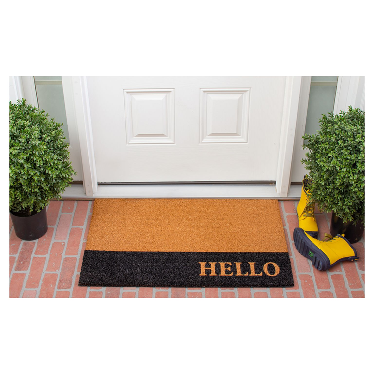 Calloway Mills Hello Black Stripe Doormat