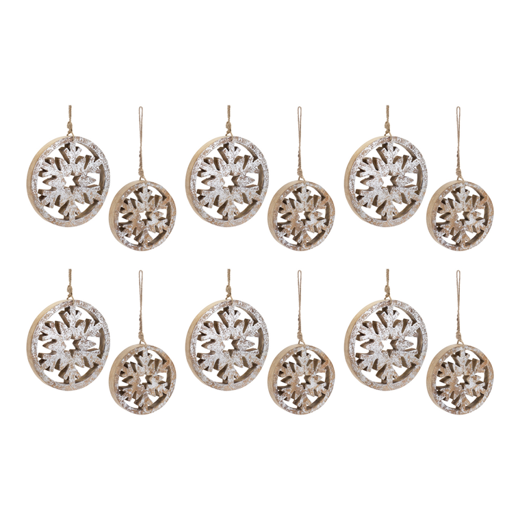 Wood Cut Out Snowflake Ornament 