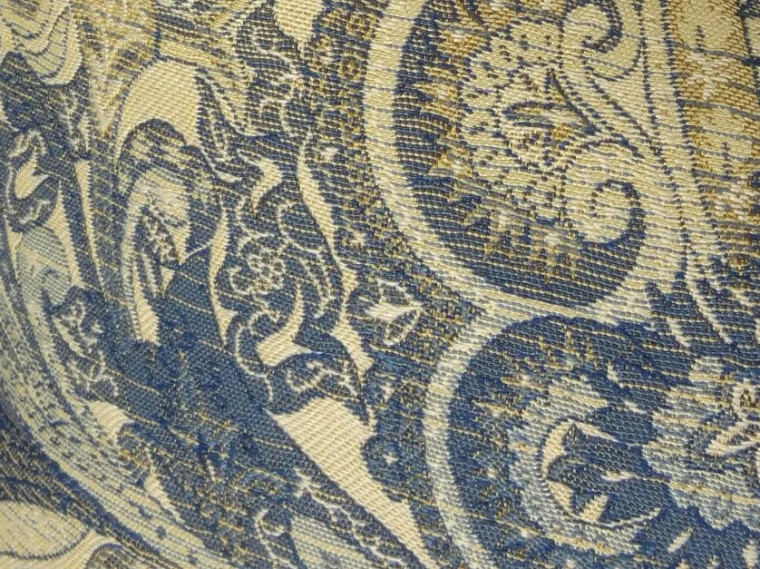 Plutus Myrtle  Navy Blue and Taupe Handmade Luxury Pillow