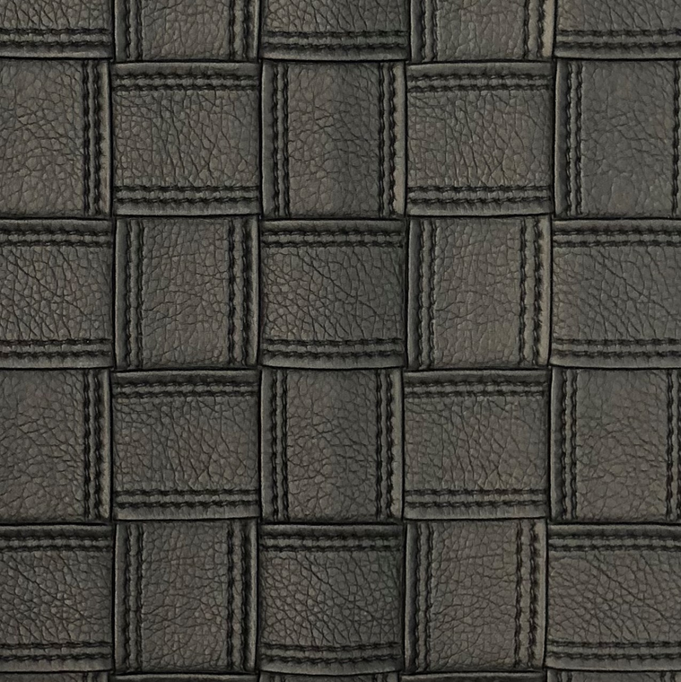 Plutus Licorice Black Artificial Leather Luxury Throw Pillow