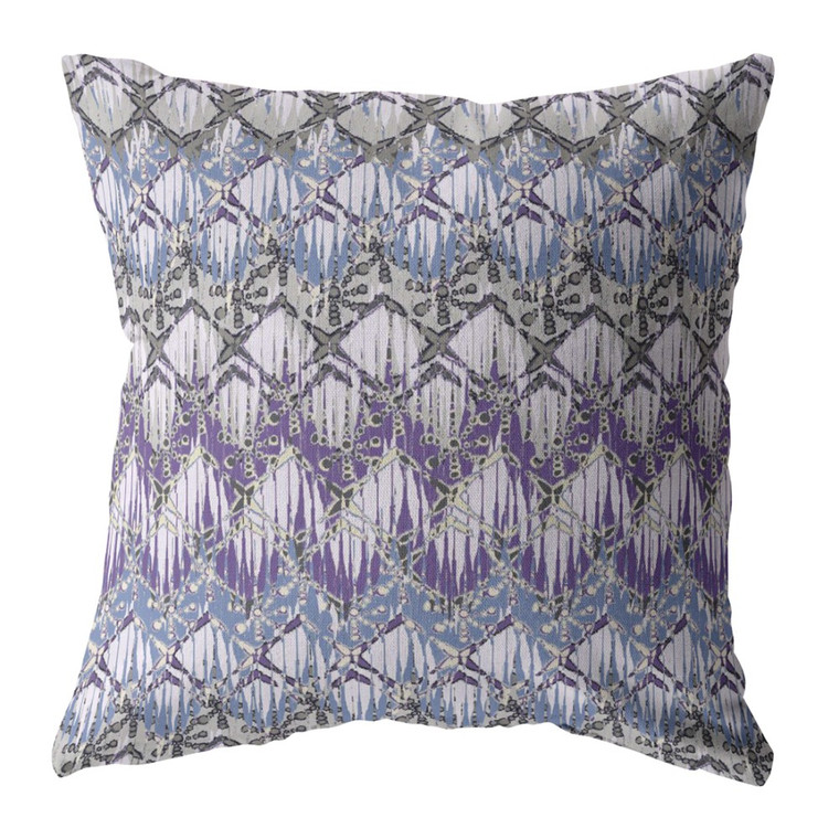 18” Purple Gray Hatch Indoor Outdoor Throw Pillow - 606114008439