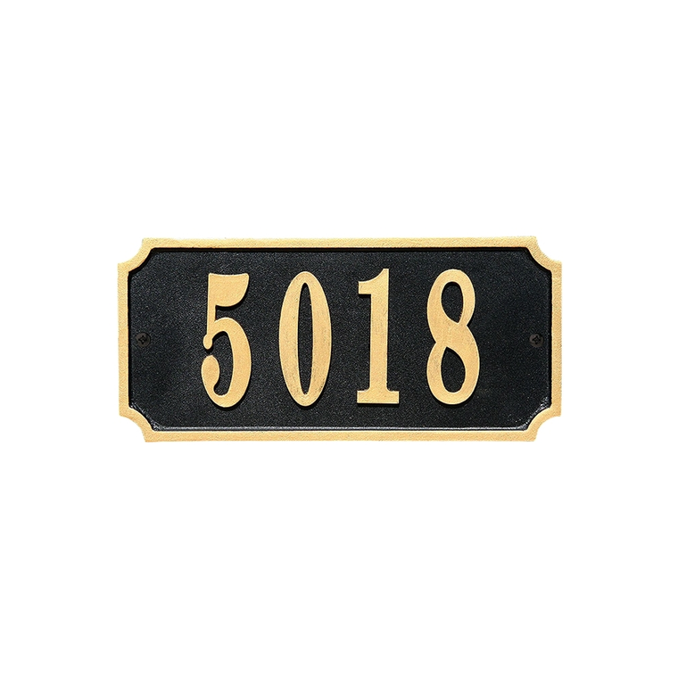 Waterford Rectangle Cast Aluminum With Gold Border Address Plaque 