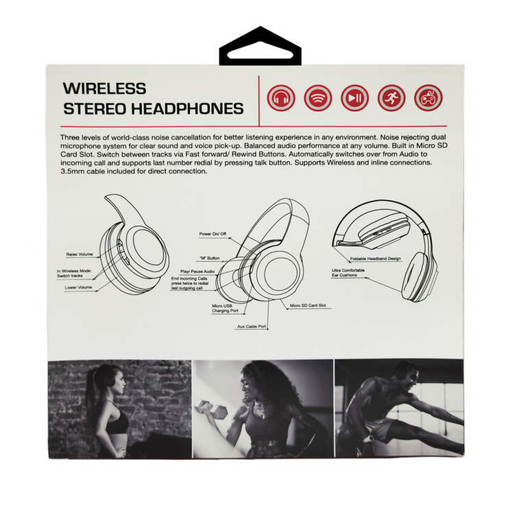 Bluetooth Compact Foldable On Ear Headphones   - Navy Blue